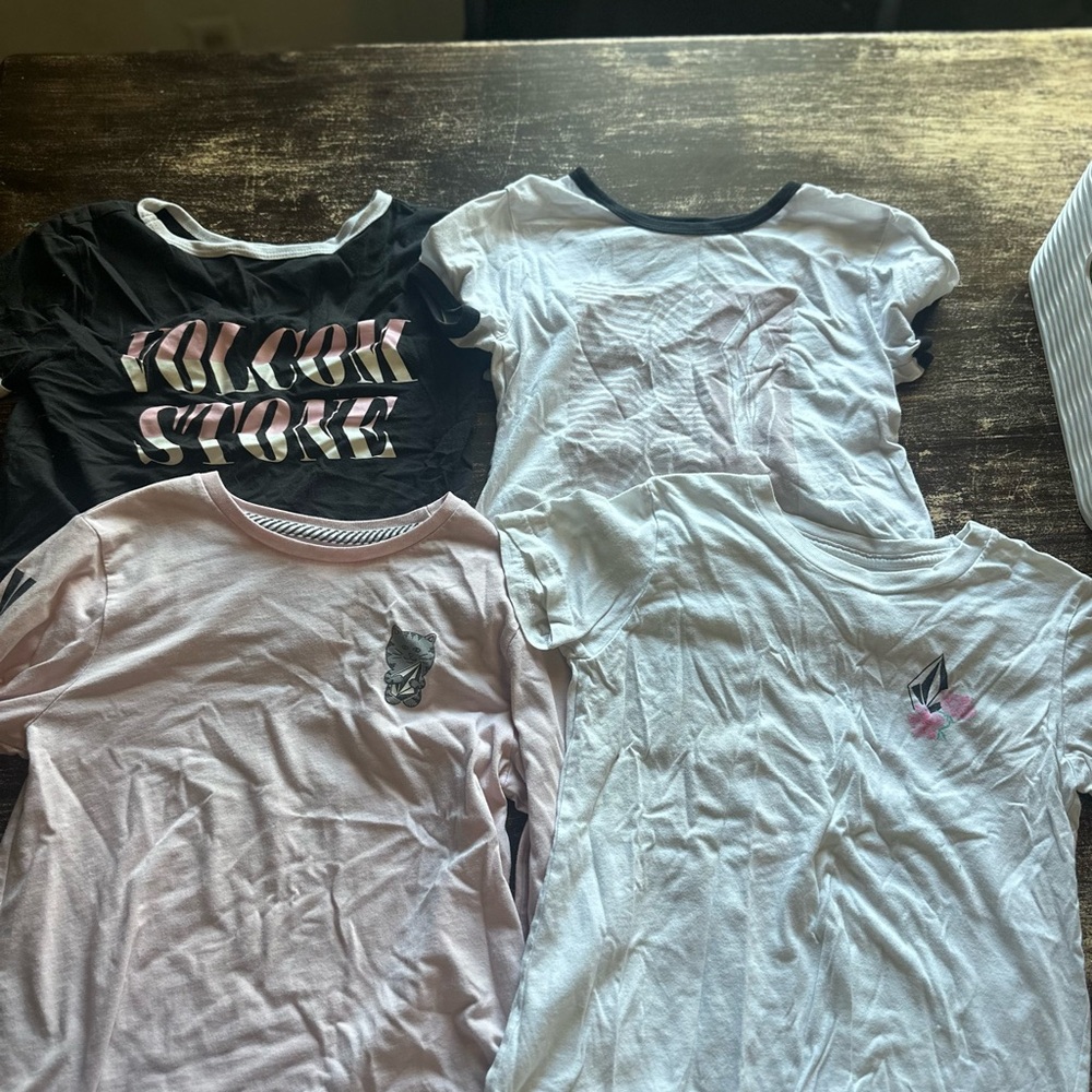 Volcom an Nike Girls' Tees - Black, White, Pink Set